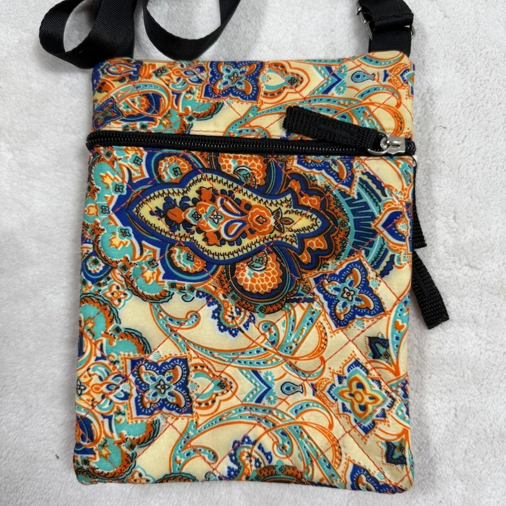 Boho Paisley Print Crossbody Bag Quilted Travel Purse